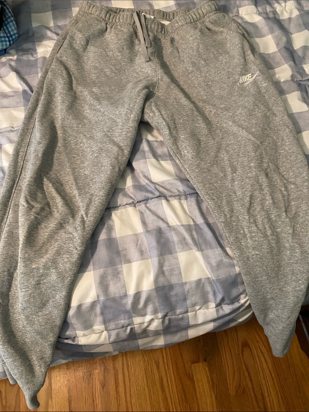 Nike Gray Kids Fleece Pajama Bottoms with Drawstring